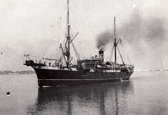 The Cable-ship the Mackay Bennett at sea