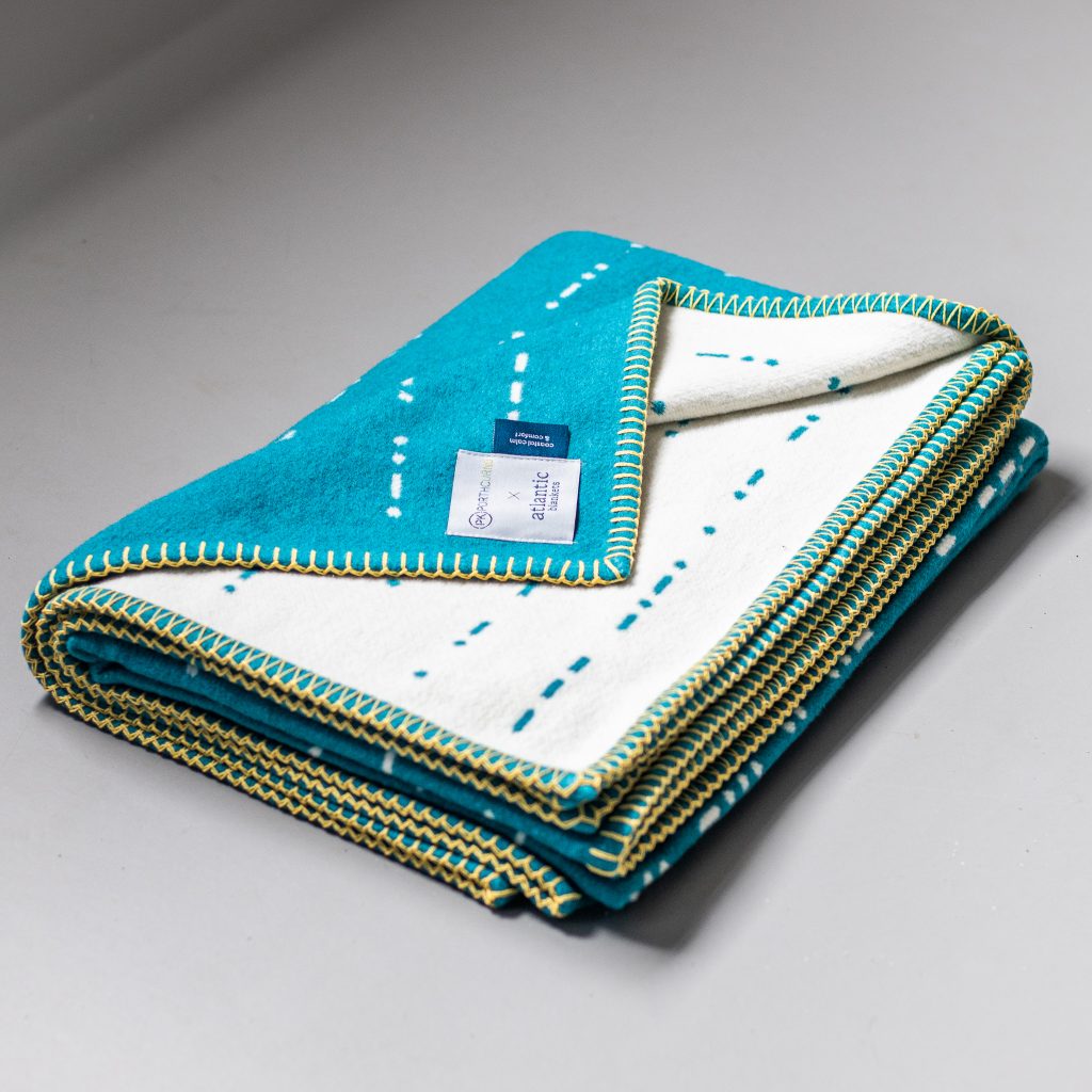 Atlantic Blankets x PK Porthcurno Collaboration ‘Oceans Will Not Divide Us’ Morse Code